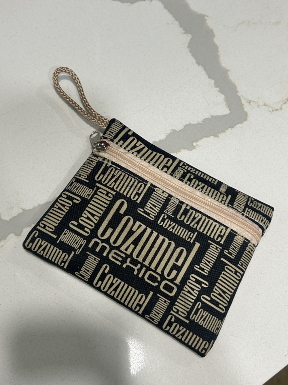 Cozumel Mexico Black & Cream Zip Pouch